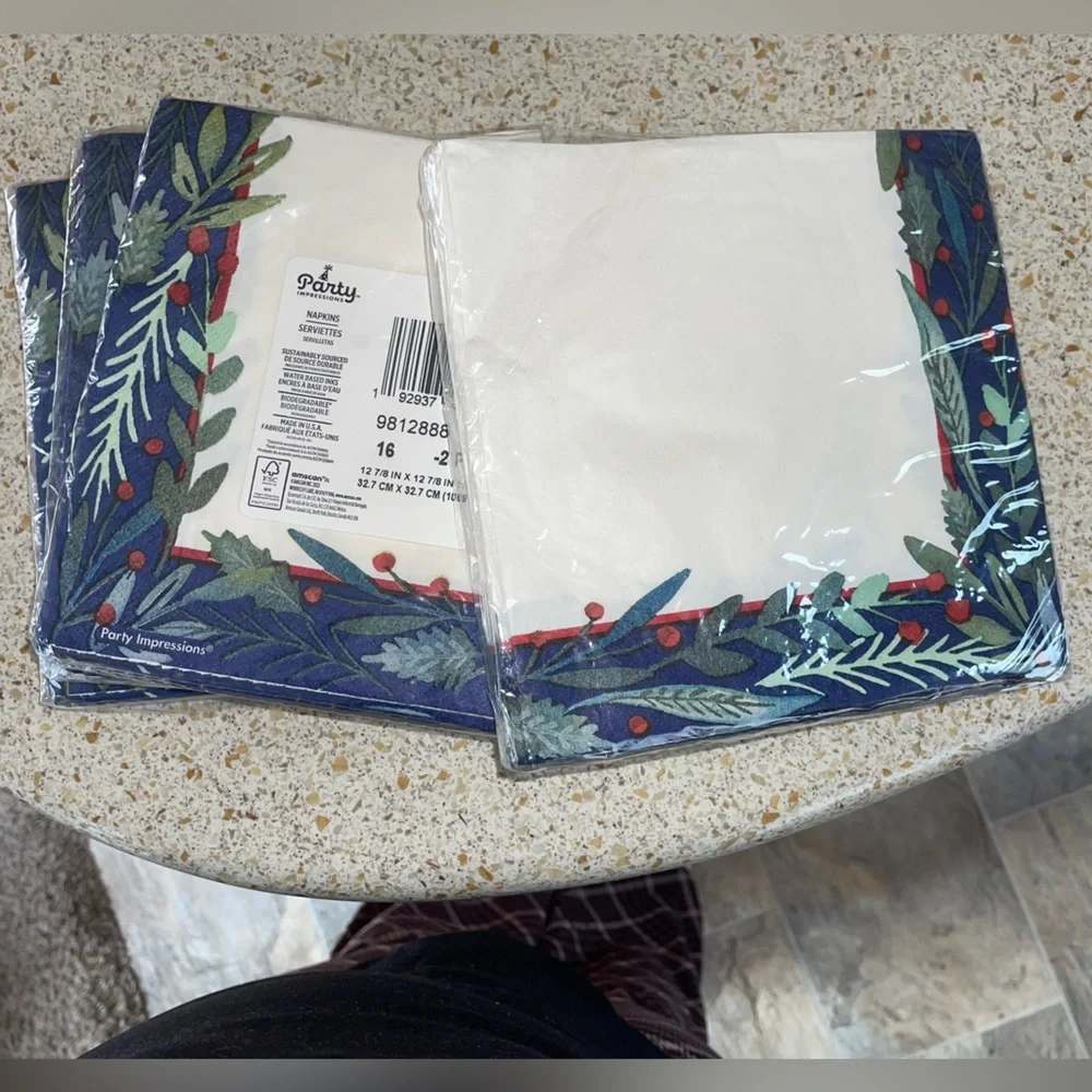Festive Napkins 16ct 2 Ply 5 Packs Bulk Holiday Party Supplies